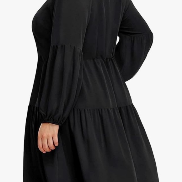 Plus Size Long Sleeve Fall Dress Black Size 20 - Picture 2 of 8